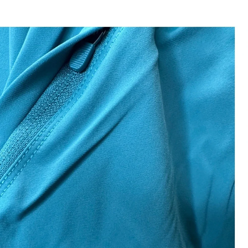 Fabletics NWT All Day Jacket Green Abyss‎ Lightweight Hooded Zip Front Women XL